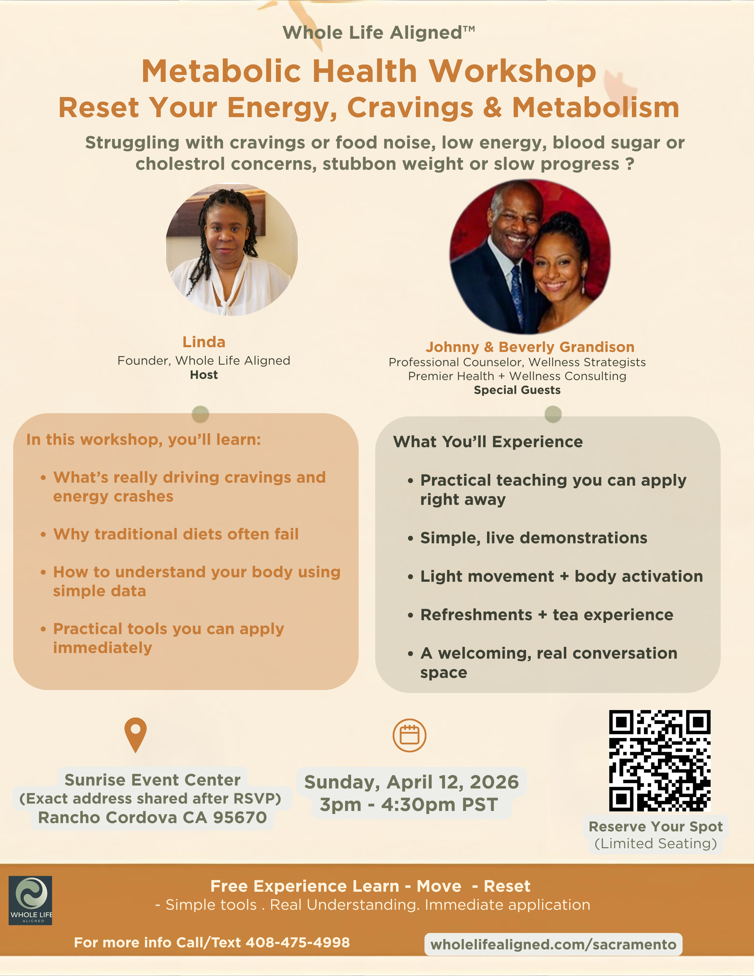 Whole Life Aligned Sacramento Workshop flyer